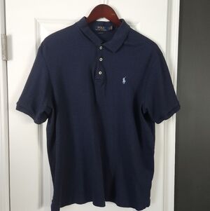 Polo Ralph Lauren Navy Blue Short Sleeve Polo Shirt Men Large  Classic Fit